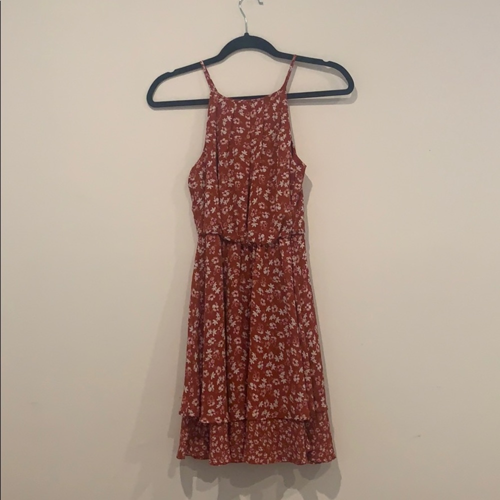 Blue Rain Orange Floral Dress